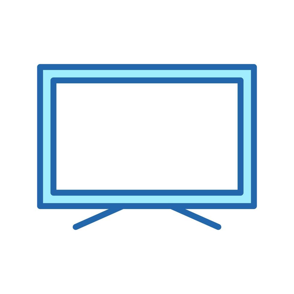 TV Set with Wide Monitor Line Icon. Television LED Display Color Pictogram. LCD Electronic Technology Monitor Outline Symbol. Smart TV Home Equipment. Editable Stroke. Isolated Vector Illustration.