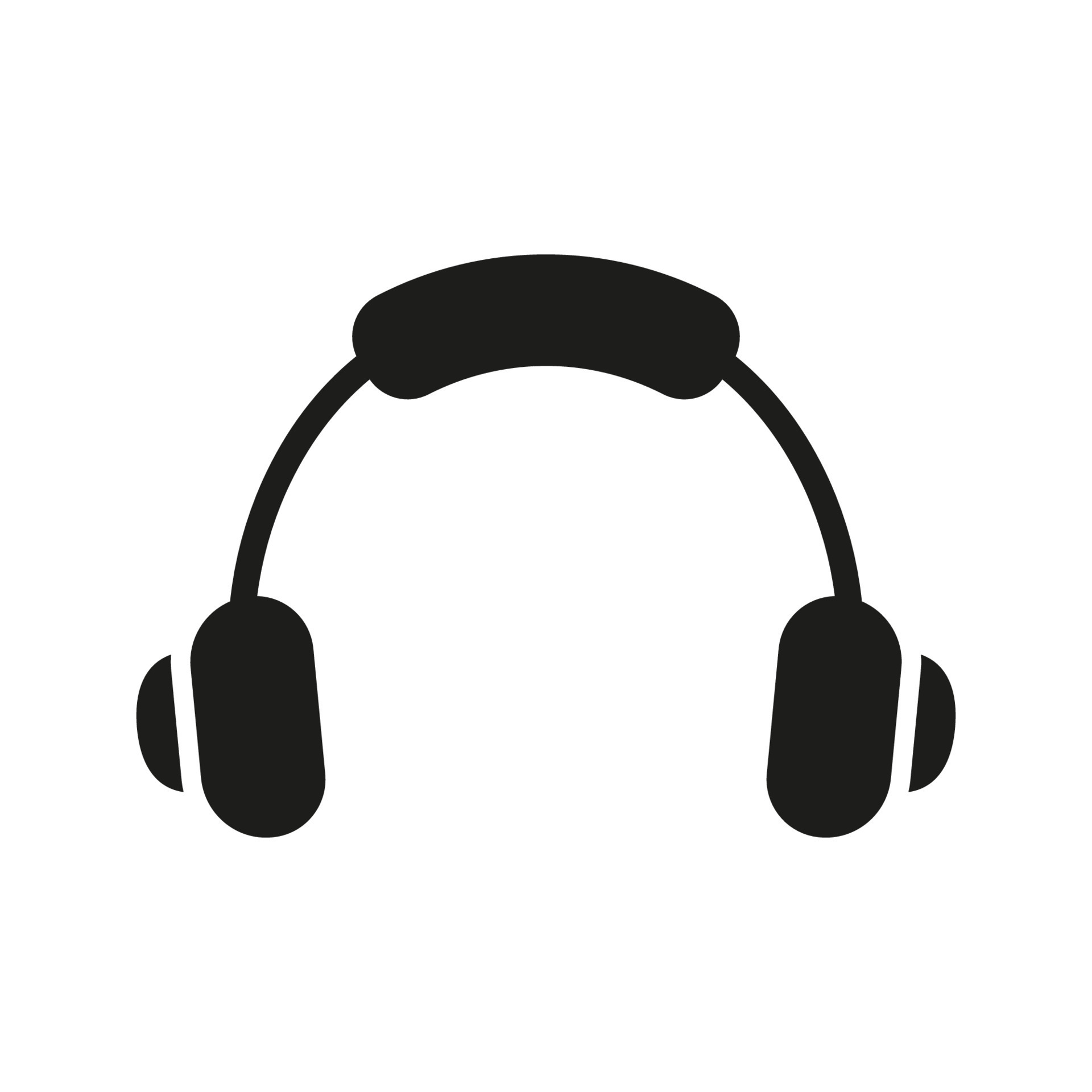 Headset for Listening to Music, Audio, Podcast Glyph Pictogram