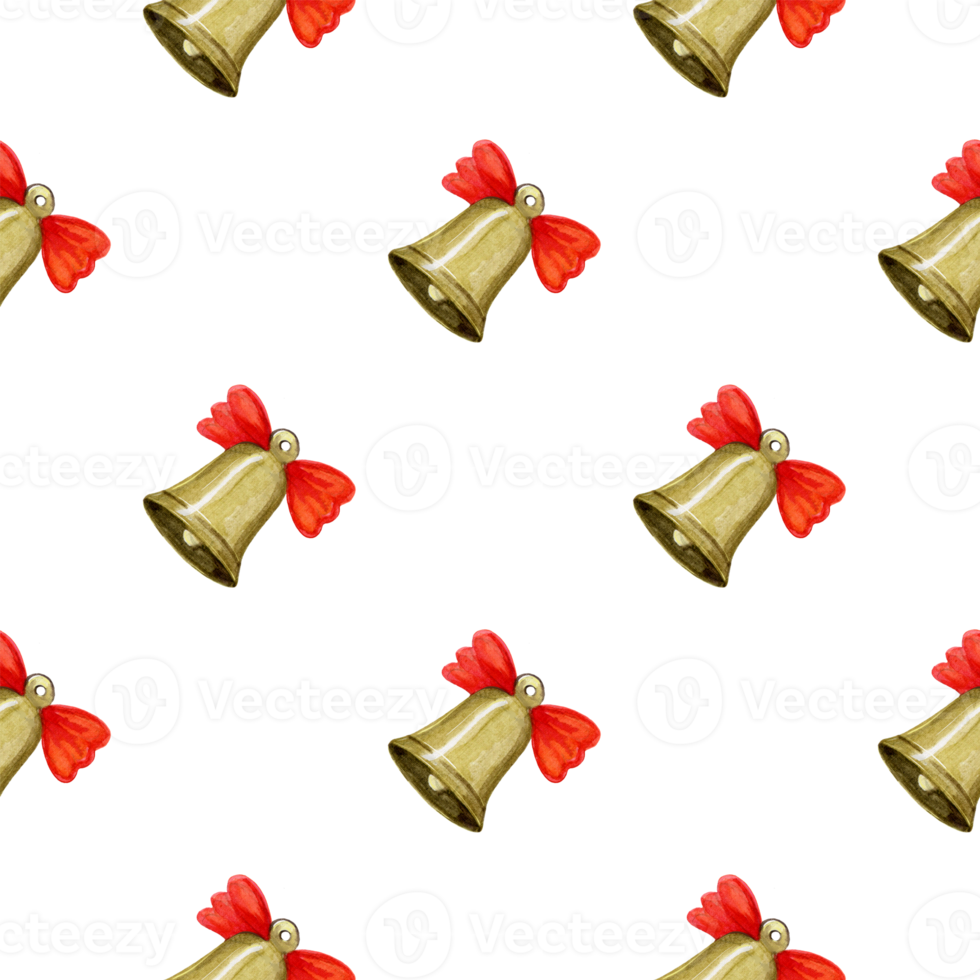 Christmas bells seamless pattern png