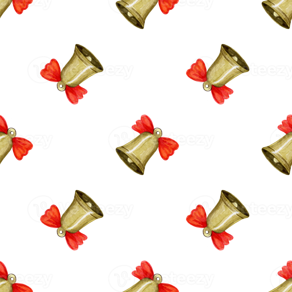 Christmas bells seamless pattern png