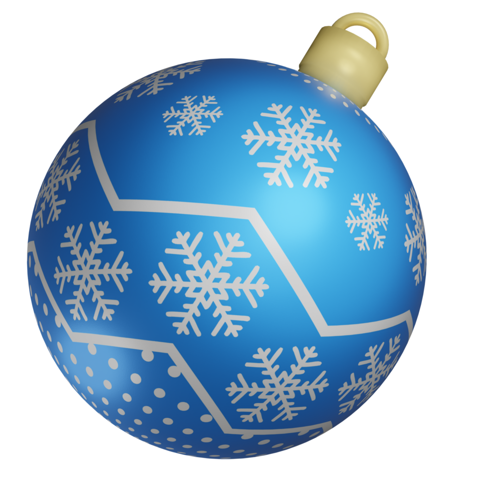 3d Kerstmis blauw ballen boom ornament PNG