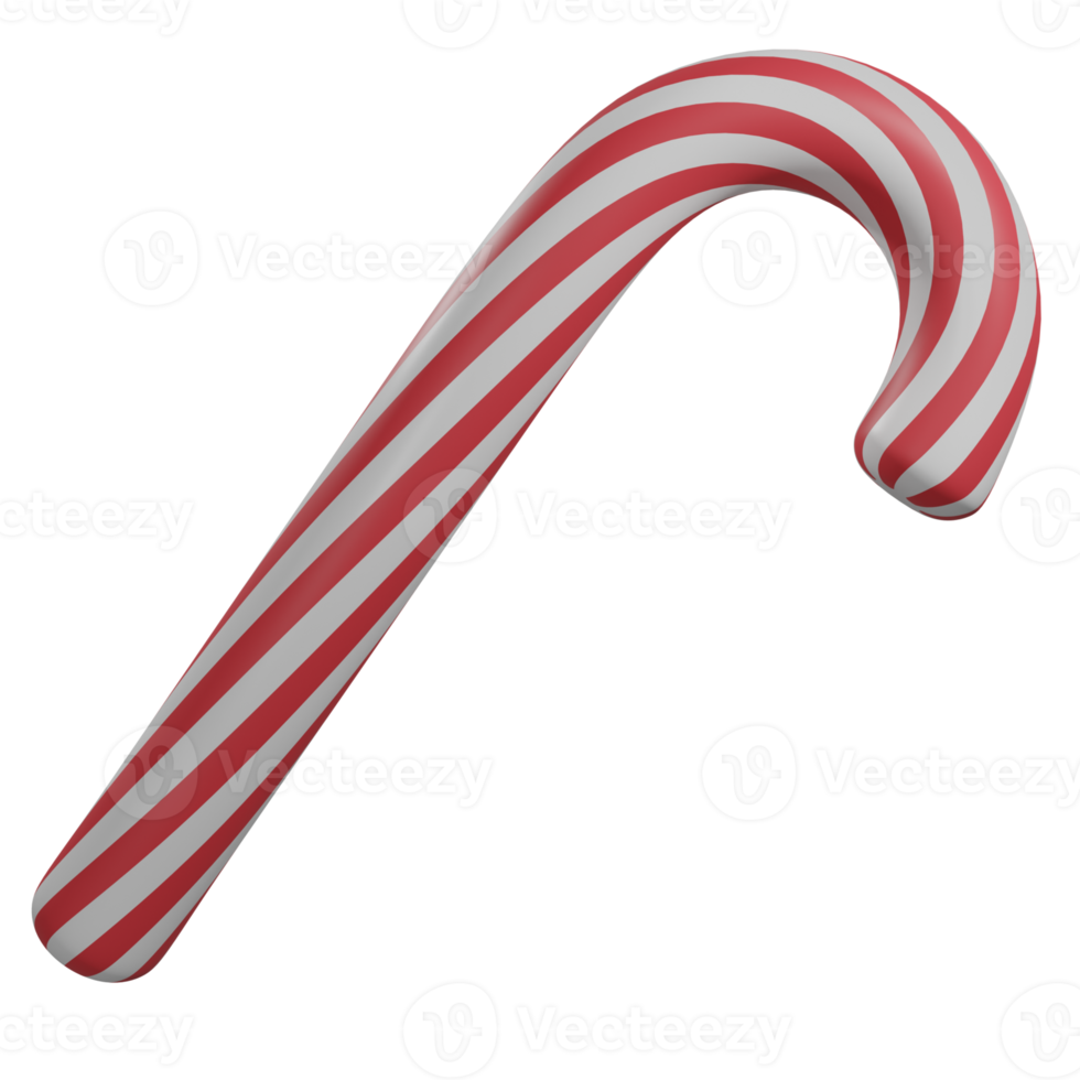 3D candy cane PNG