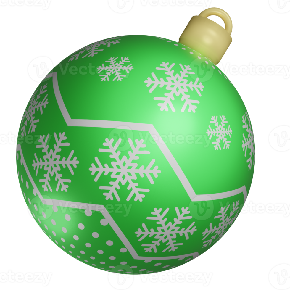 3D christmas green balls tree ornament png