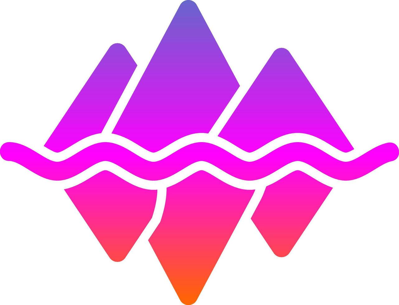Iceberg Landscape Glyph Icon vector
