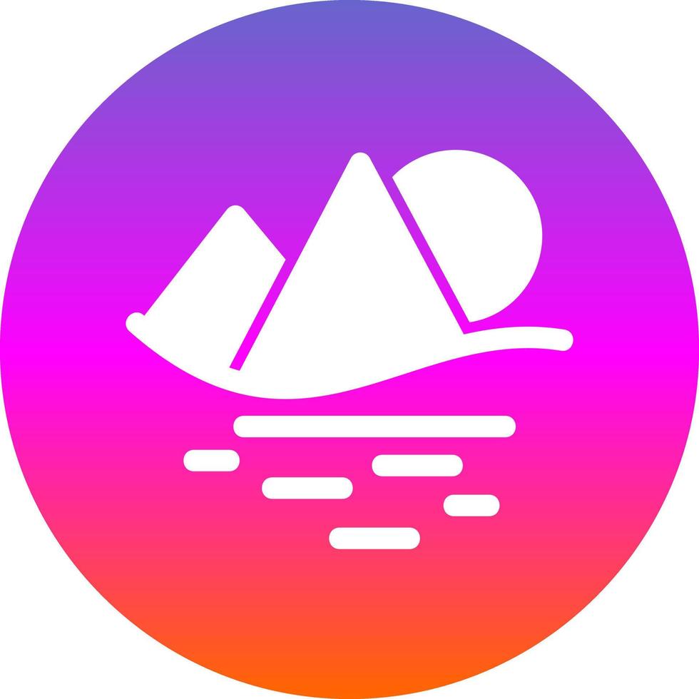 Sunset Landscape Glyph Icon vector