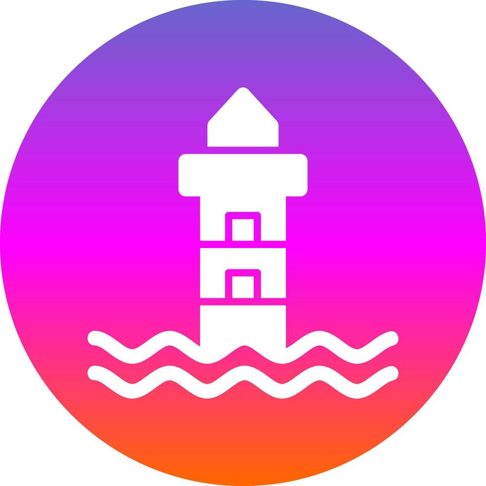 Lighthouse Landscape Glyph Icon vector