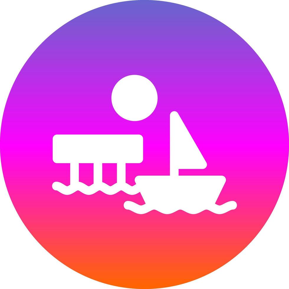 icono de glifo de paisaje de muelle vector