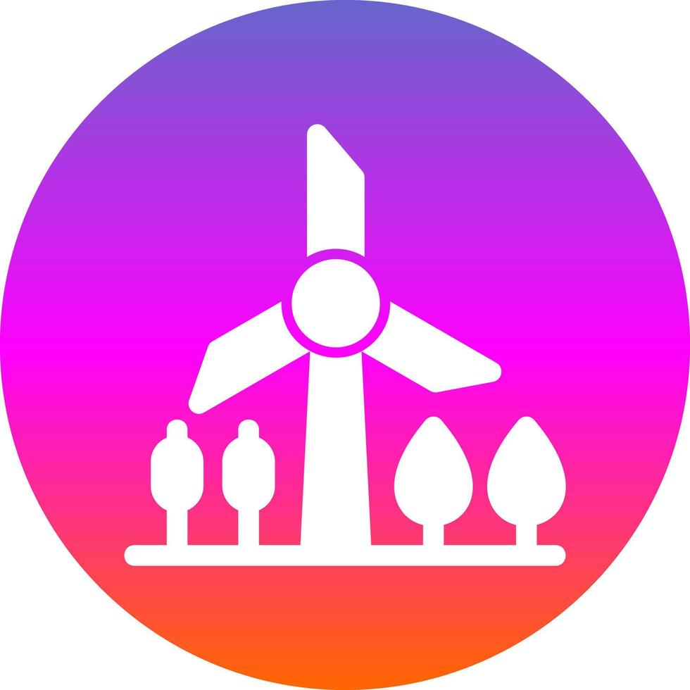 Windmill Landscape Glyph Icon vector