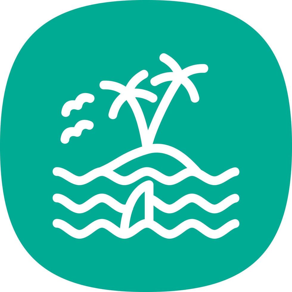 Island Landscape Glyph Icon vector