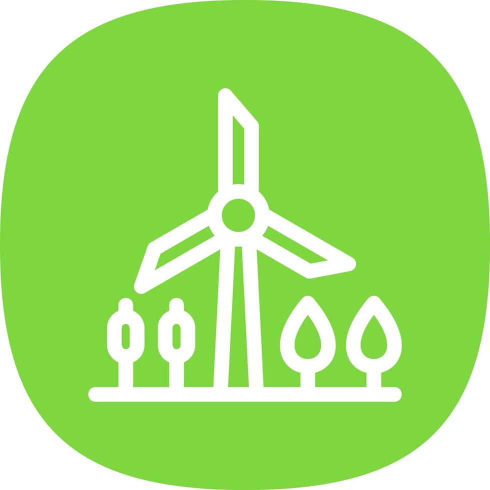 Windmill Landscape Glyph Icon vector