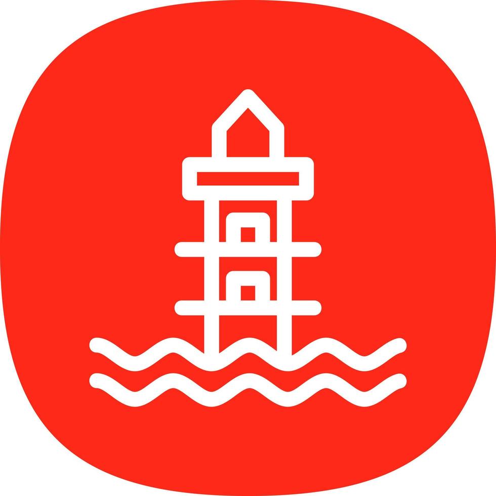 Lighthouse Landscape Glyph Icon vector