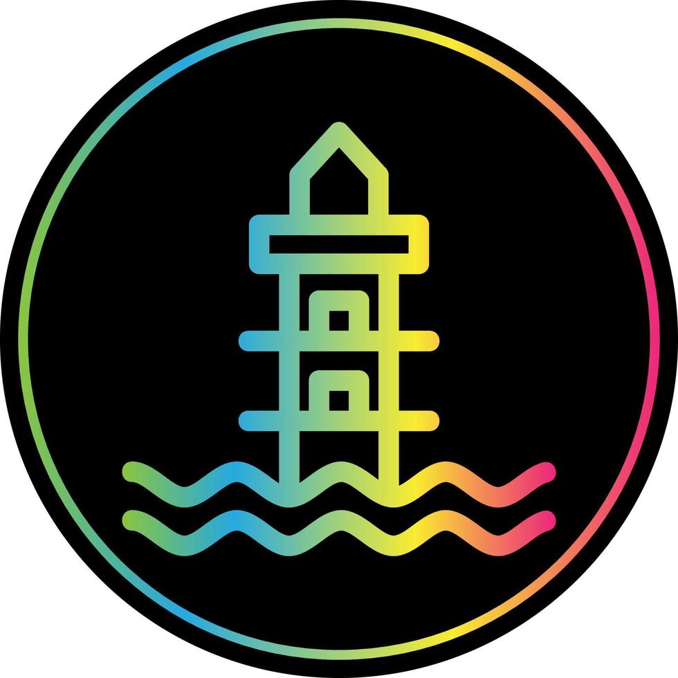 Lighthouse Landscape Glyph Icon vector