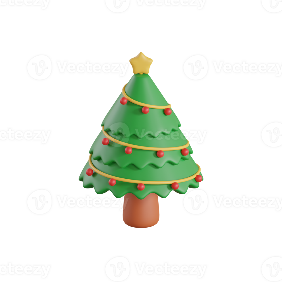 christmas tree icon 3d illustration png