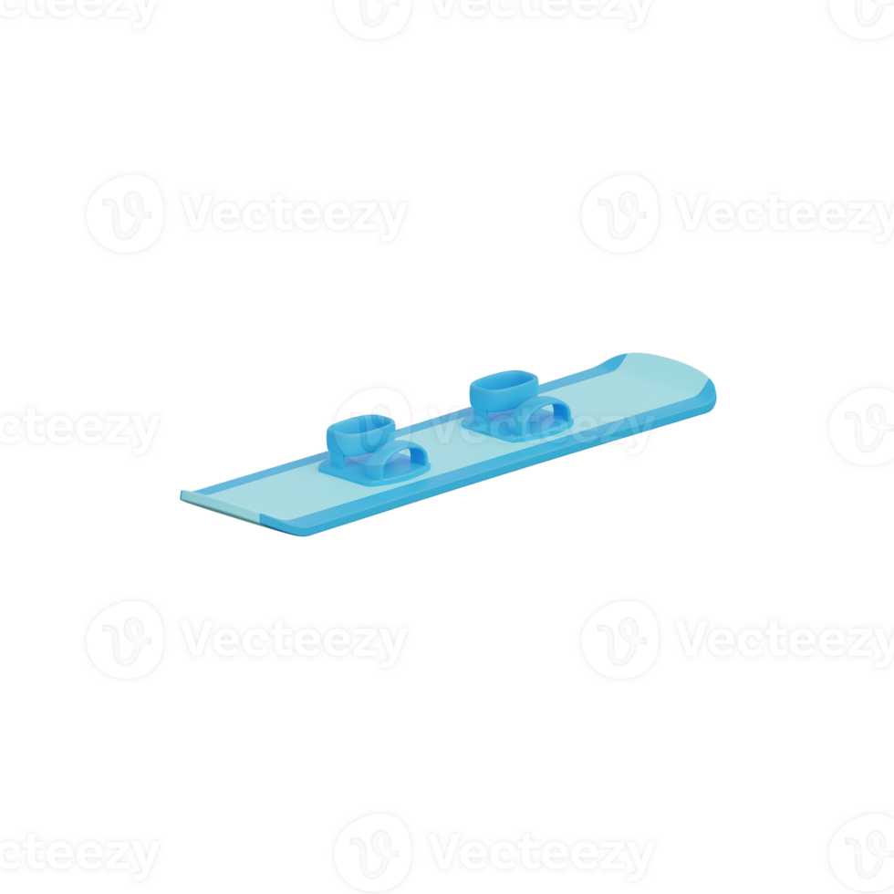 Rendu 3D de l'icône de snowboard isolé png