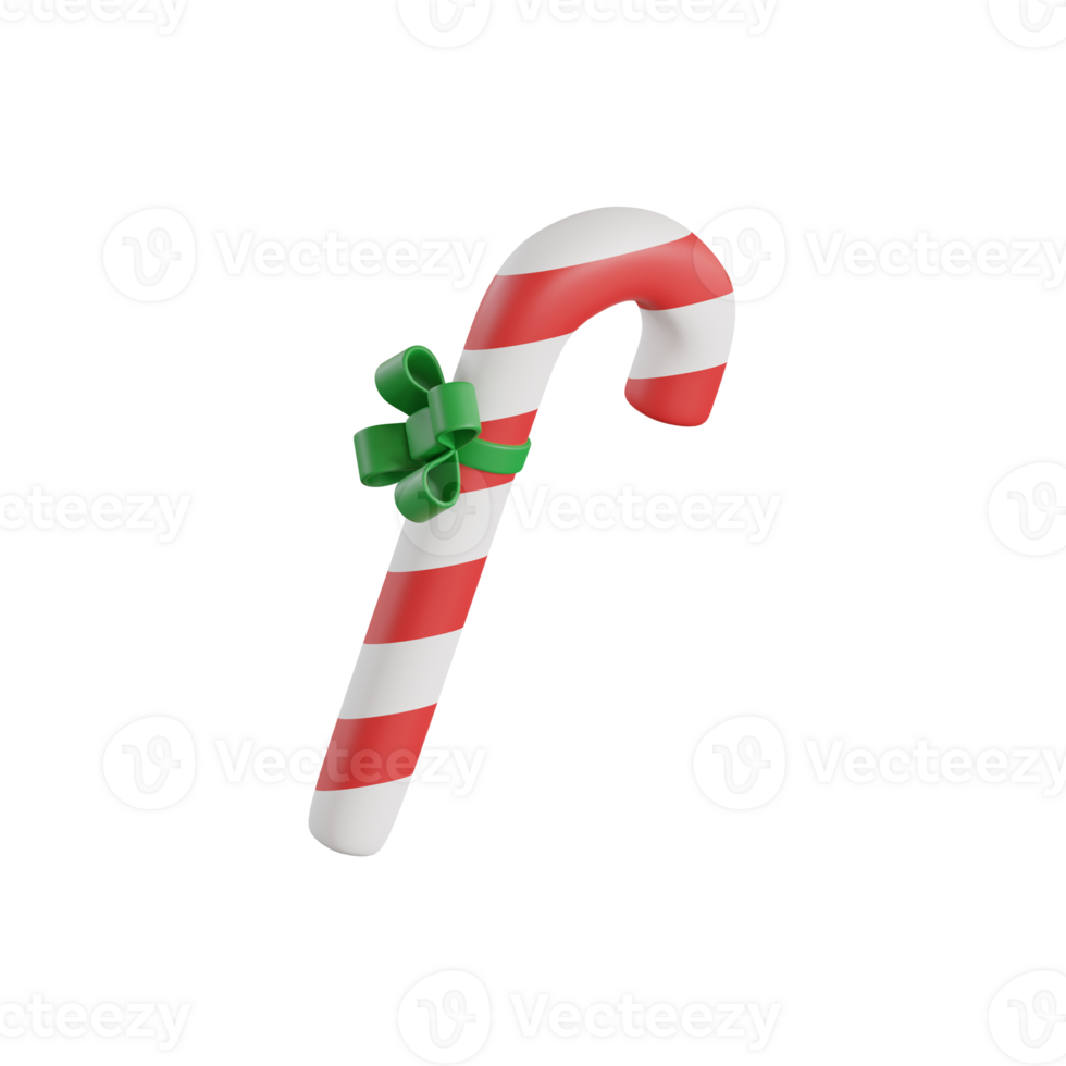 christmas candy cane icon isolated 3d illustration png