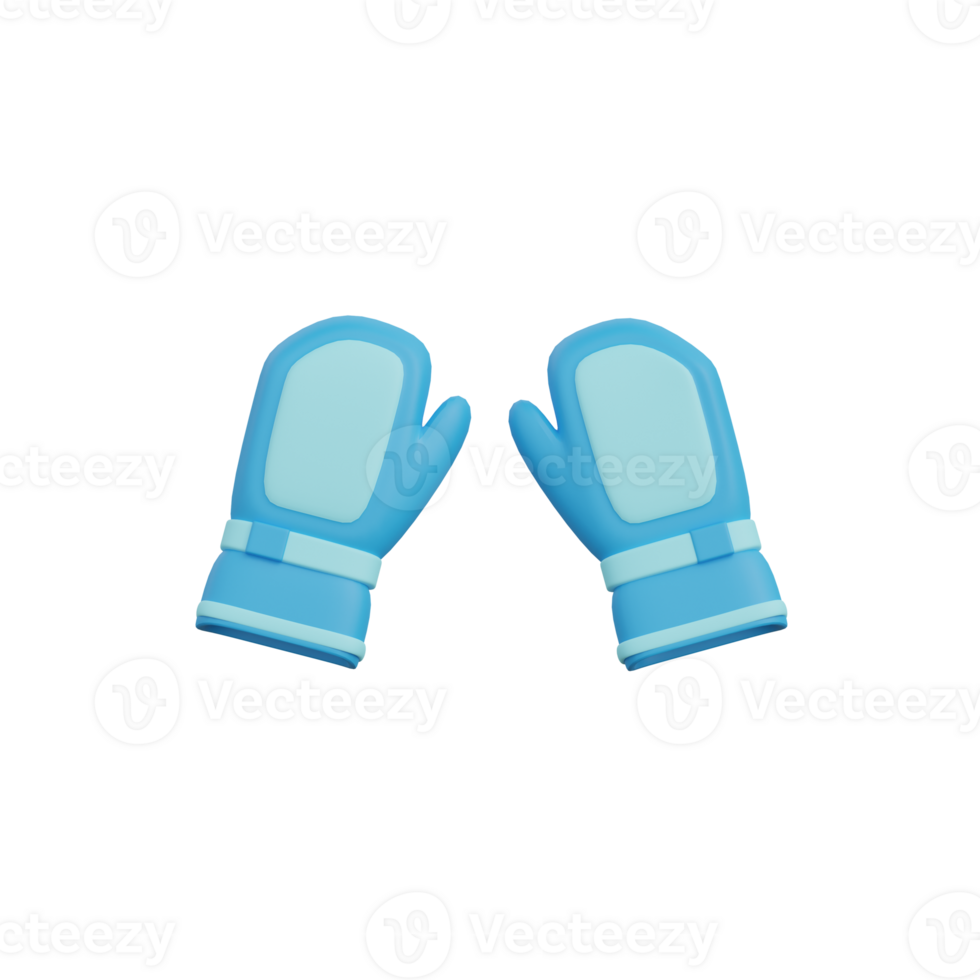 3d rendering of isolated ski mittens icon png