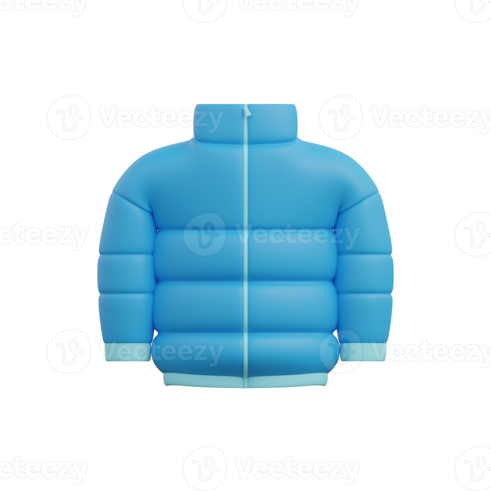 3d rendering of isolated winter jacket icon png