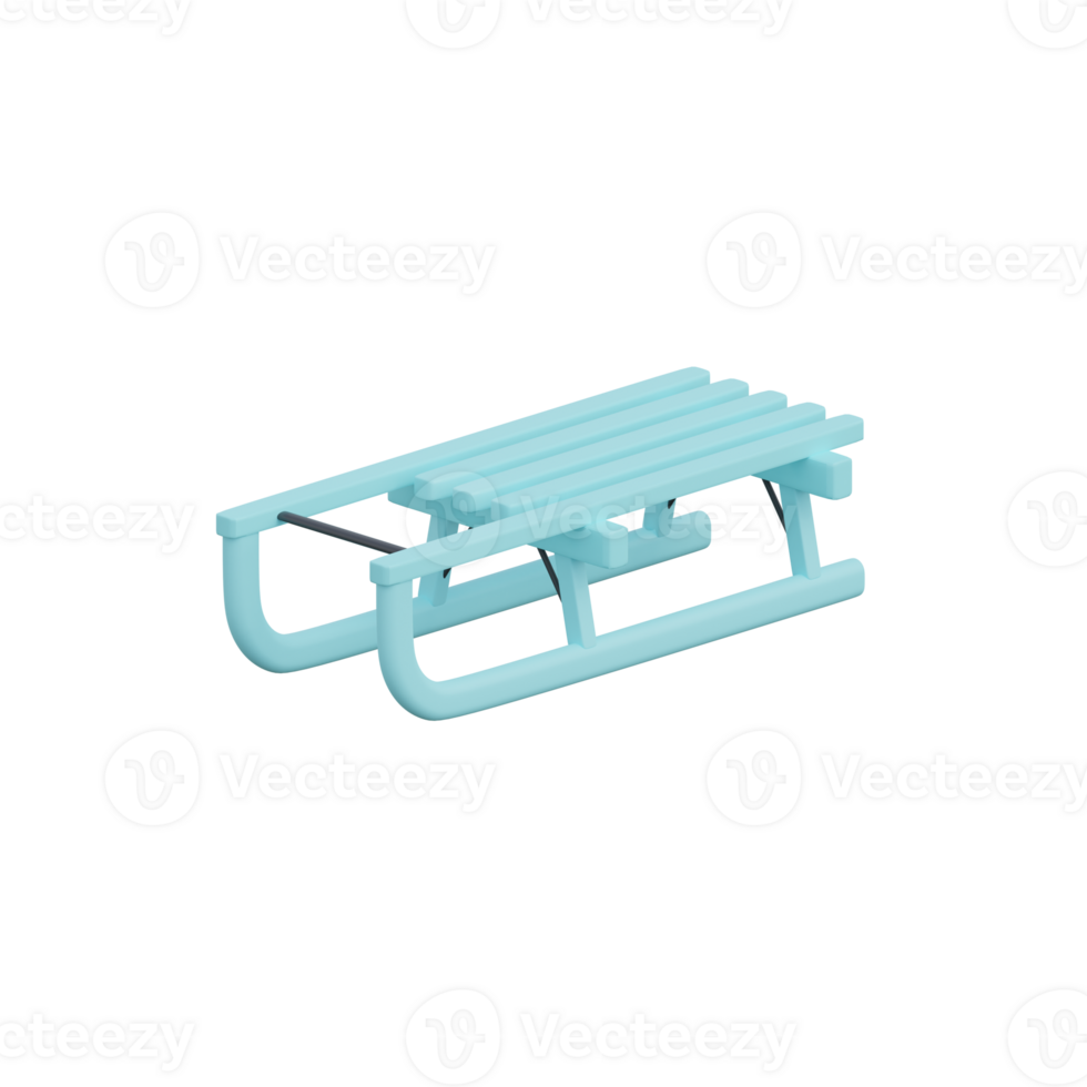 3D-Darstellung des isolierten Schlittensymbols png
