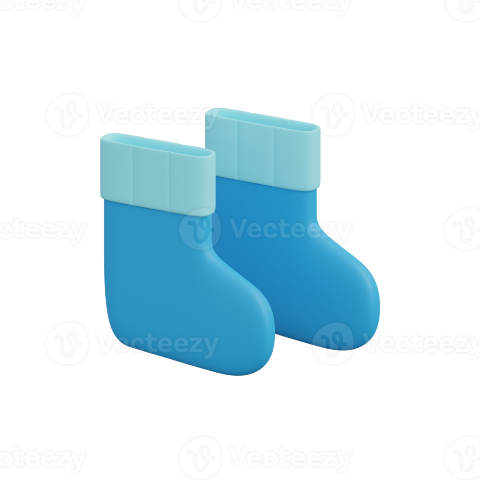 rendu 3d de l'icône de chaussettes isolées png