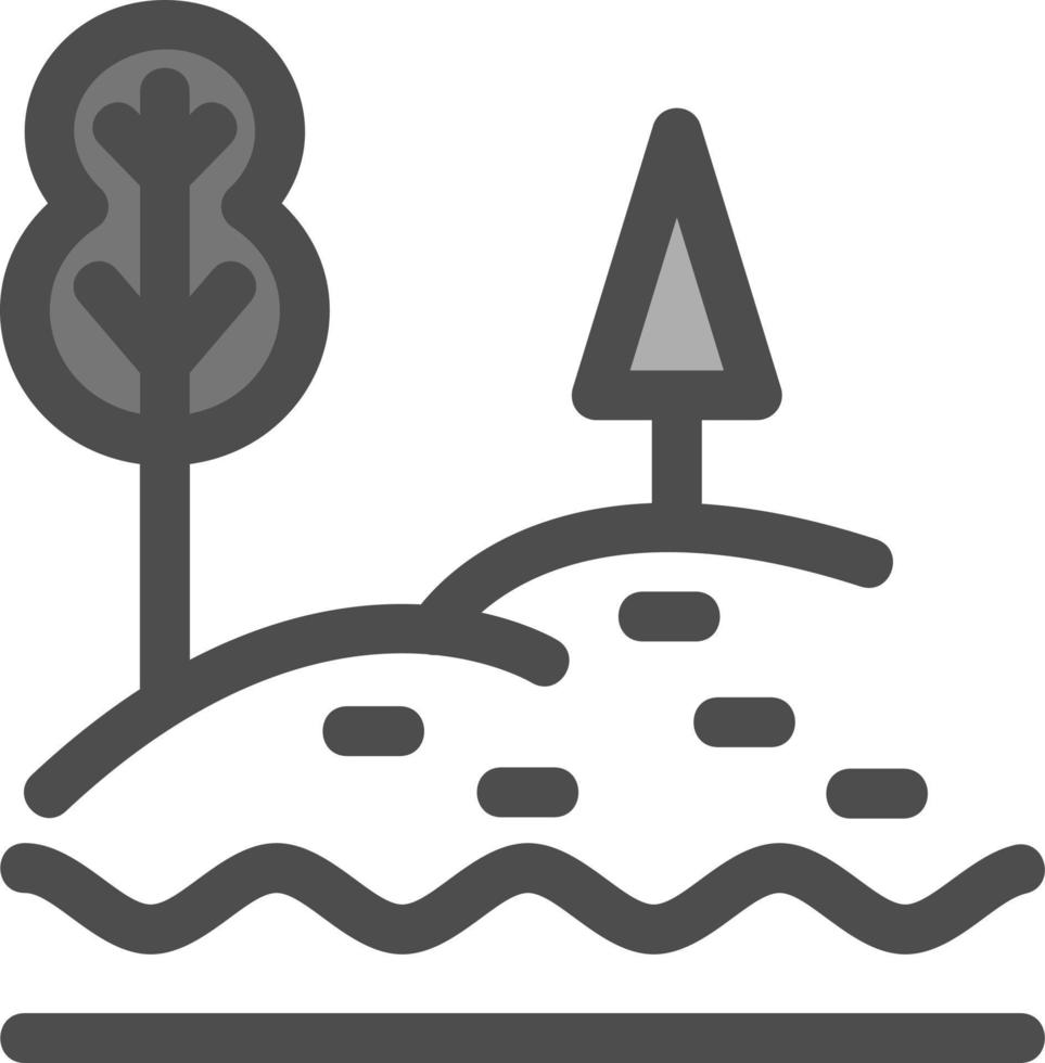 icono de glifo de paisaje de lago vector