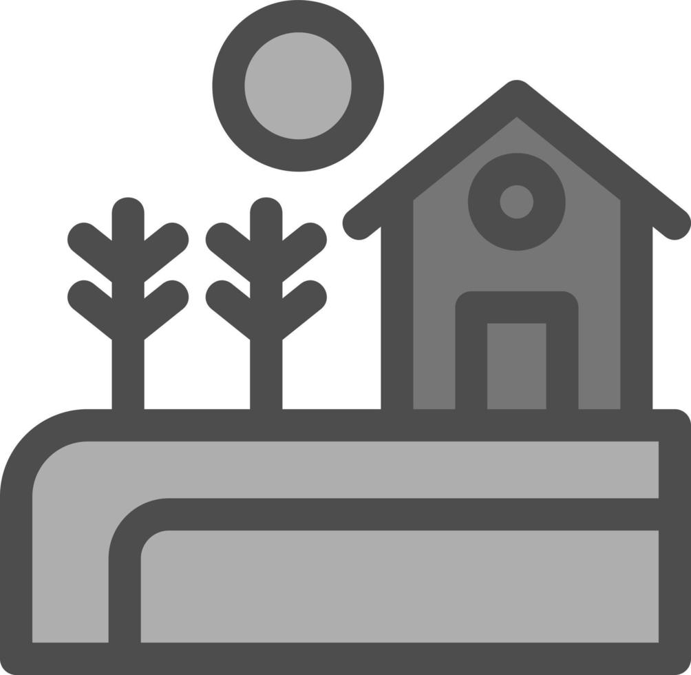 icono de glifo de paisaje de campos vector