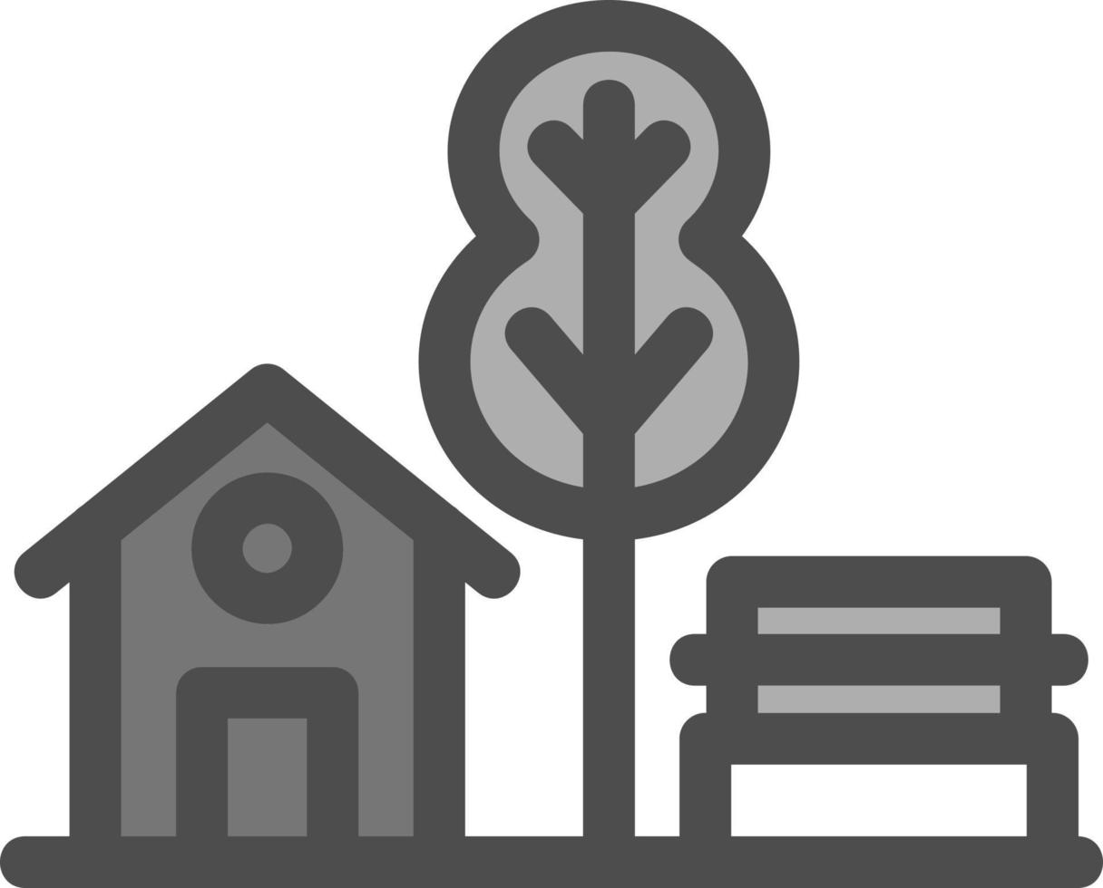 Village Landscape Glyph Icon vector