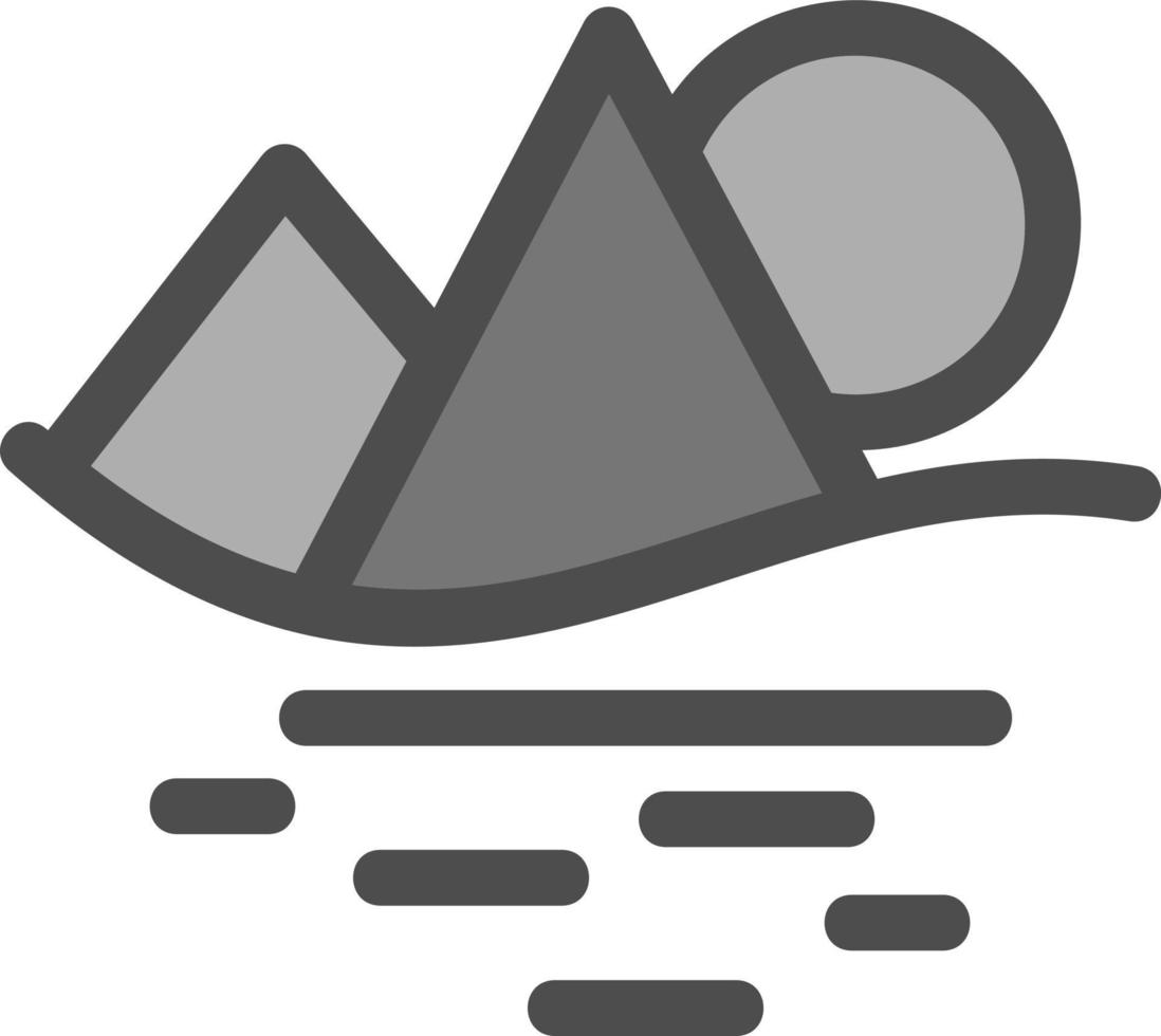 Sunset Landscape Glyph Icon vector