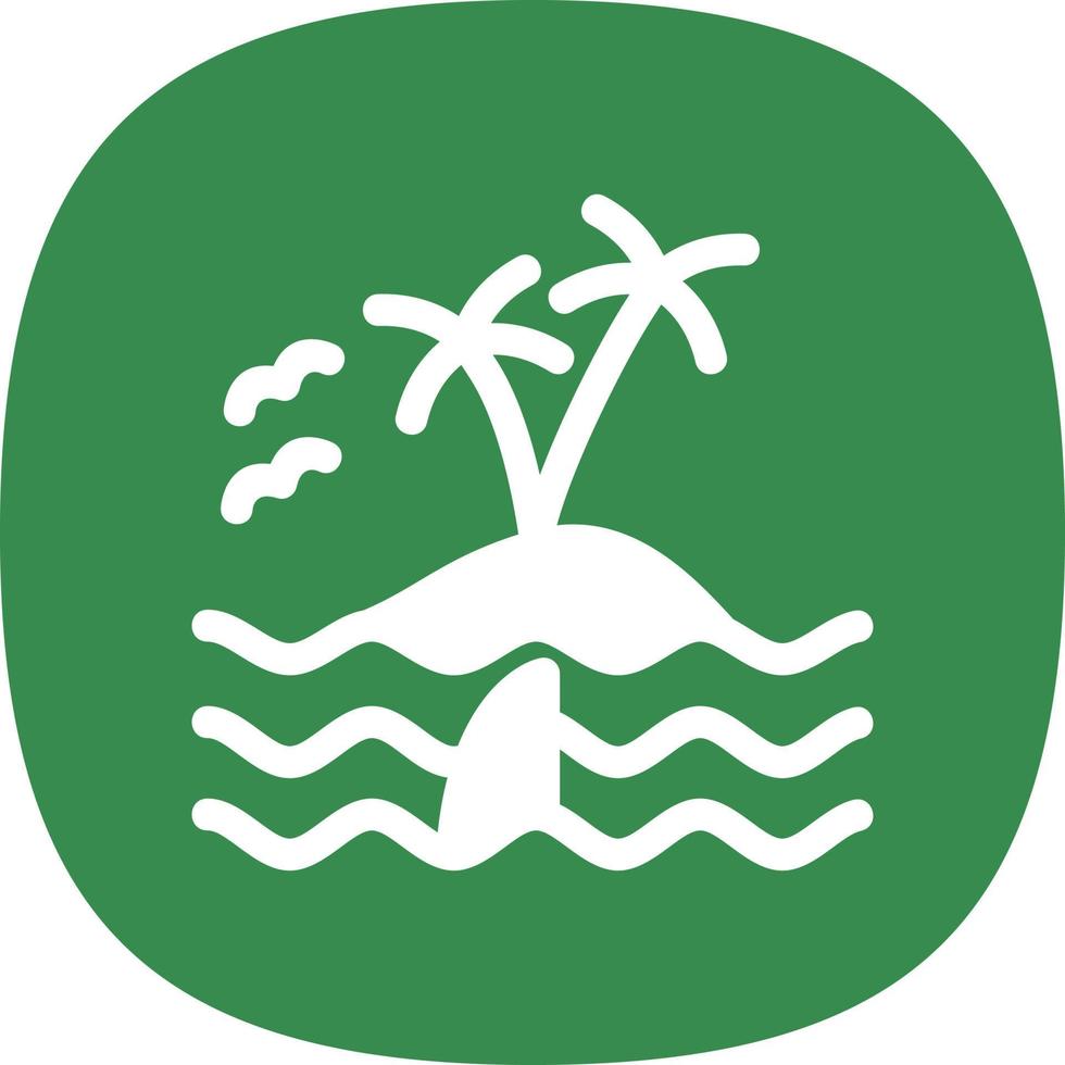 icono de glifo de paisaje de isla vector