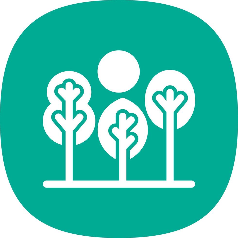 Tree Landscape Glyph Icon vector