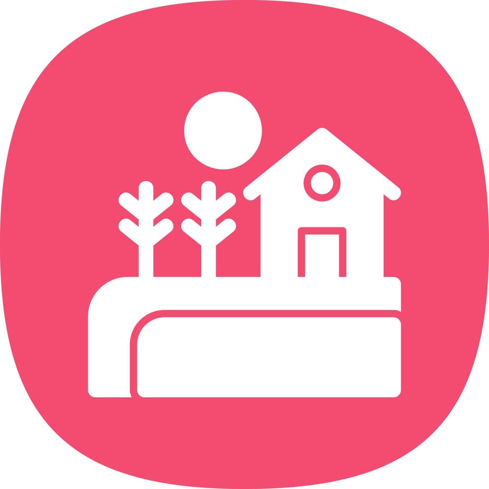 Fields Landscape Glyph Icon vector