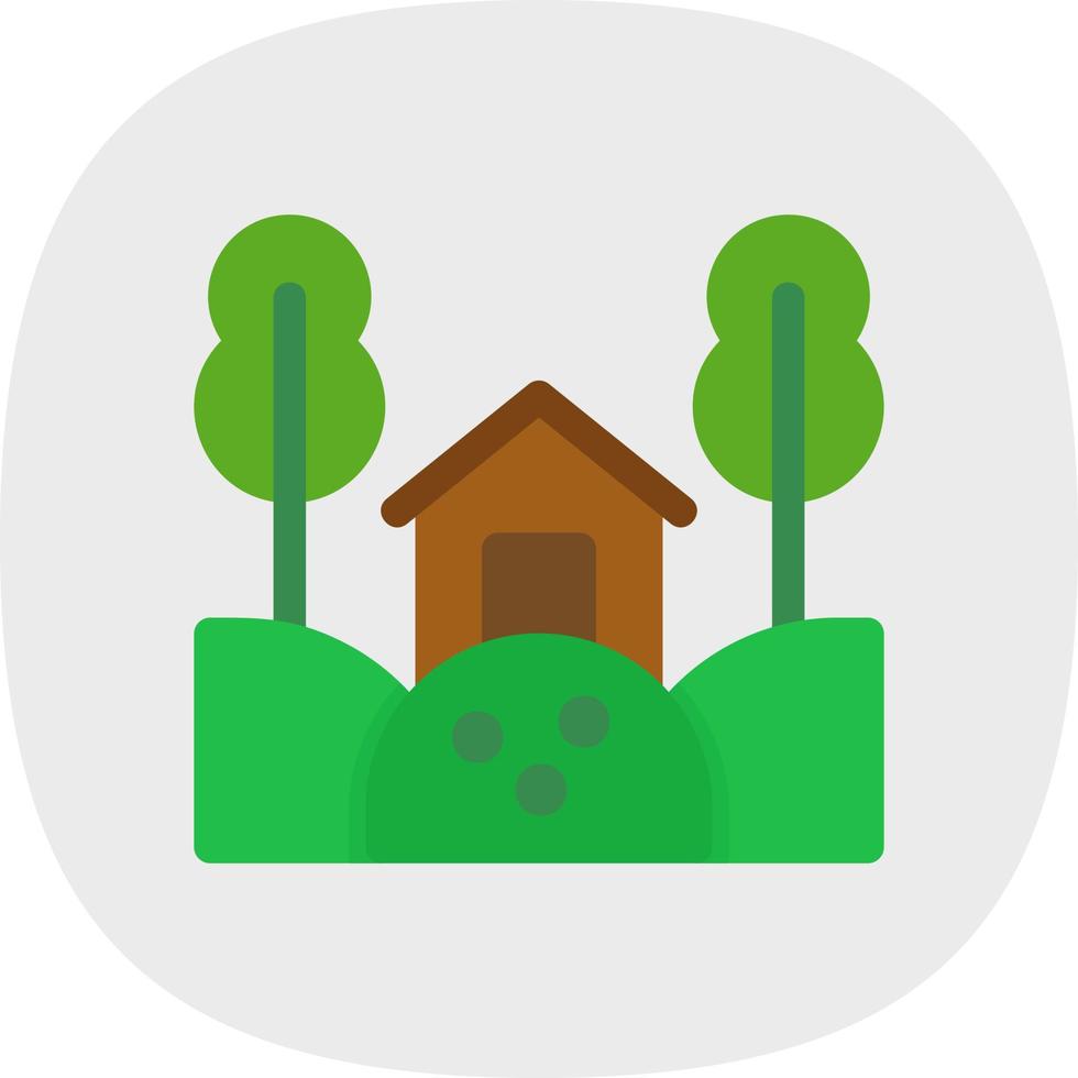 Cabin Landscape Glyph Icon vector