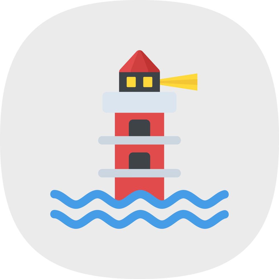 Lighthouse Landscape Glyph Icon vector