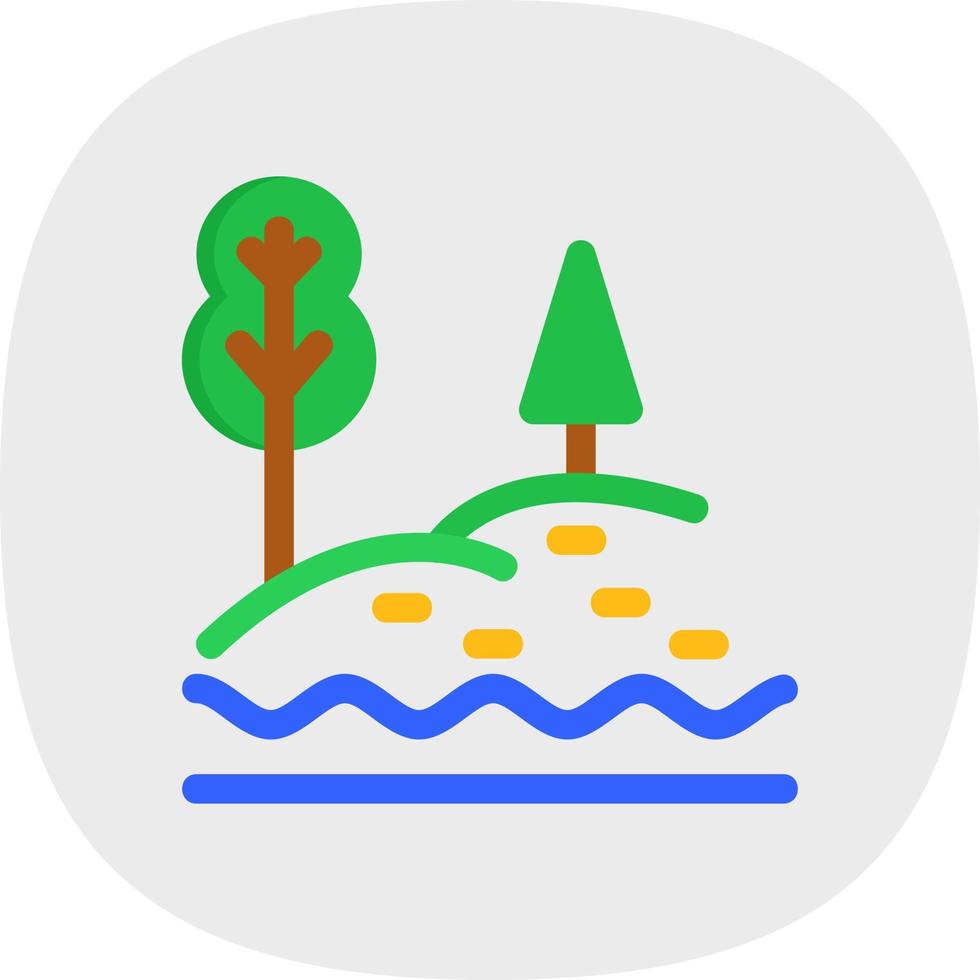 icono de glifo de paisaje de lago vector