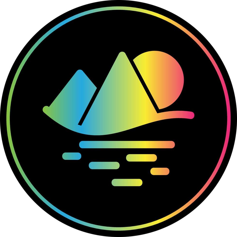 Sunset Landscape Glyph Icon vector