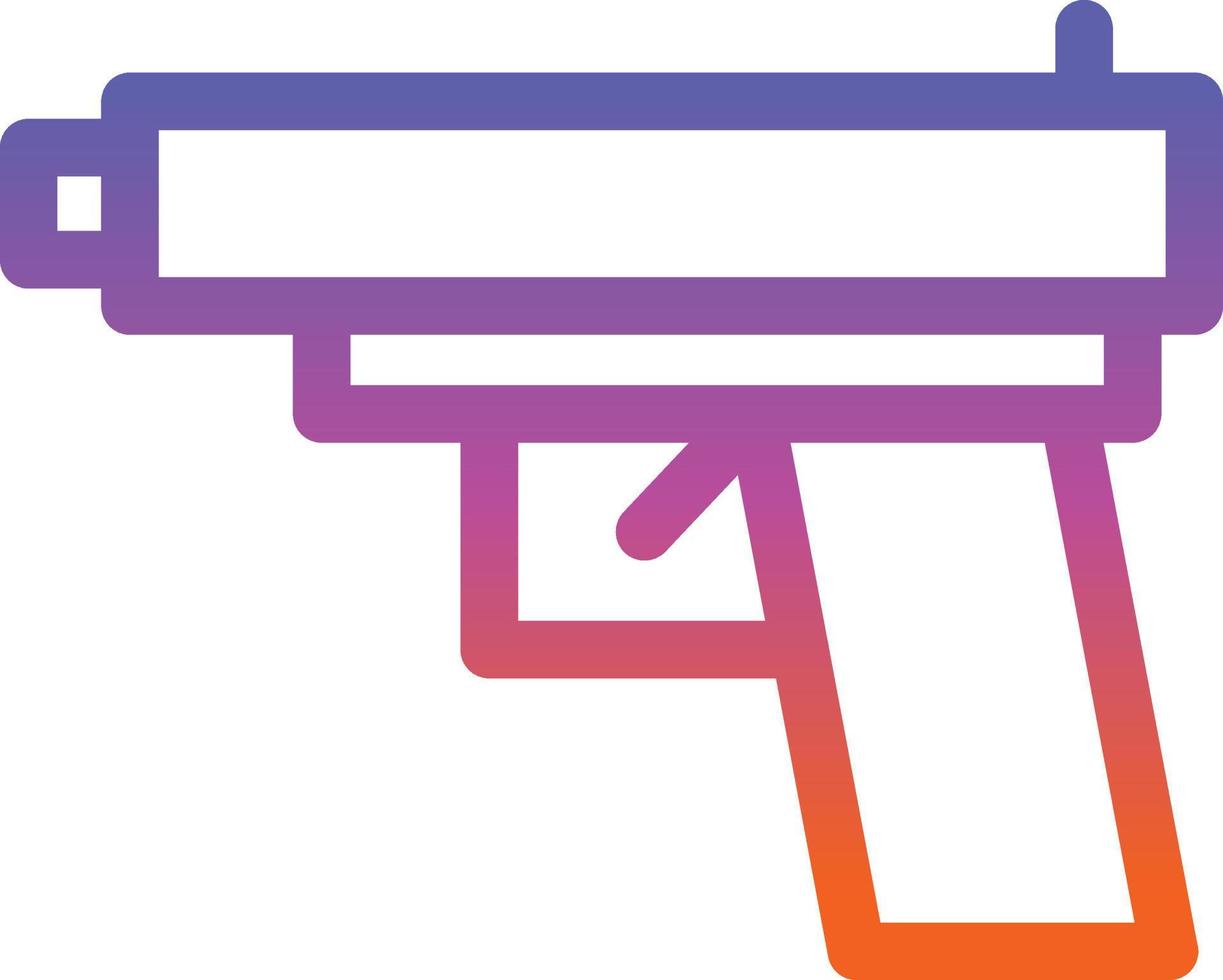 Game Gun Line Vector Icon Design