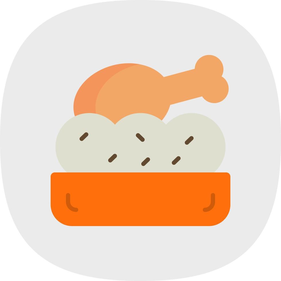 Chicken Rice Vector Icon Design