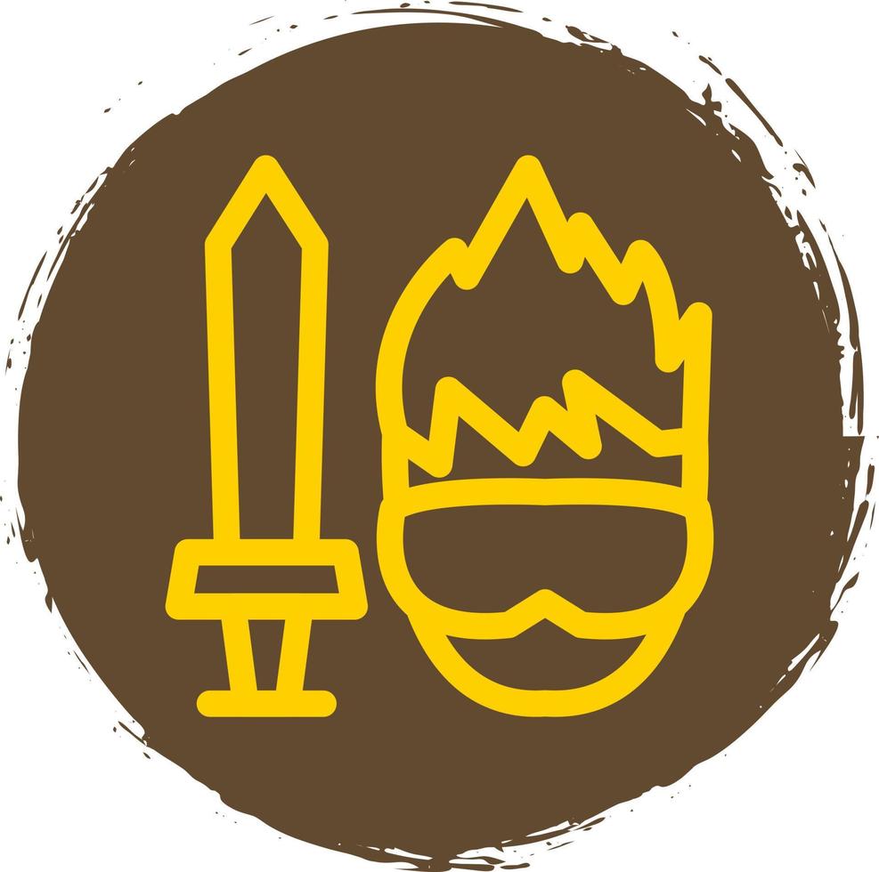 Game Character Line Vector Icon Design