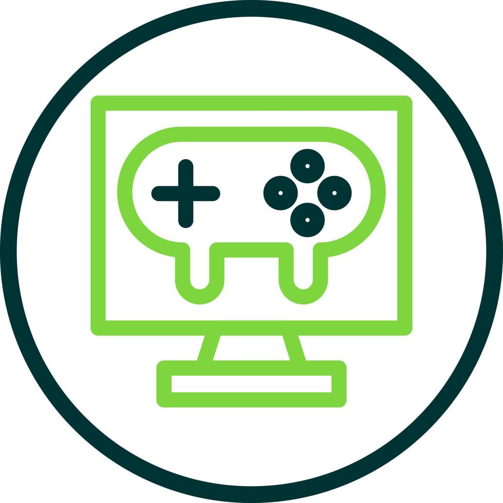 Gaming Pc Line Vector Icon Design