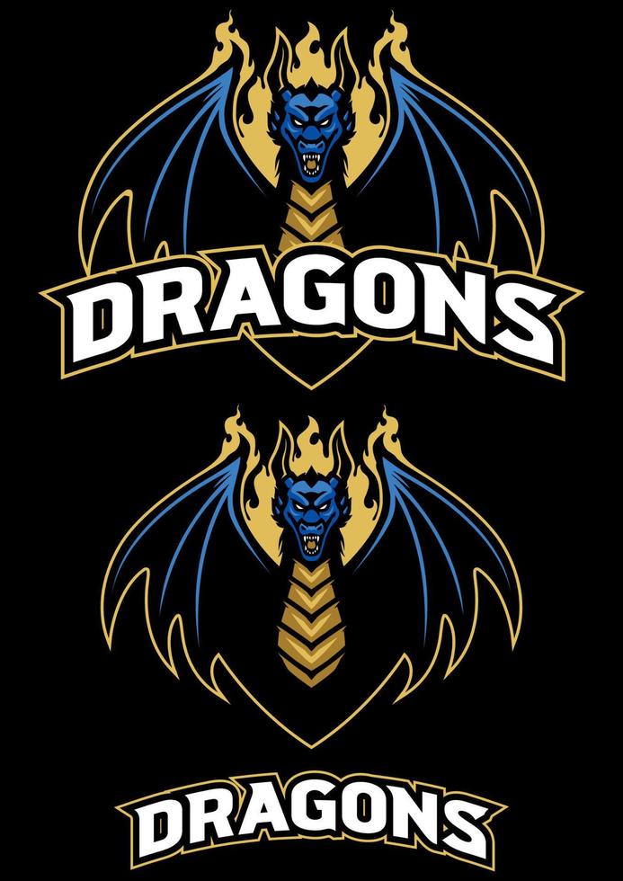 mascota del equipo de dragones vector