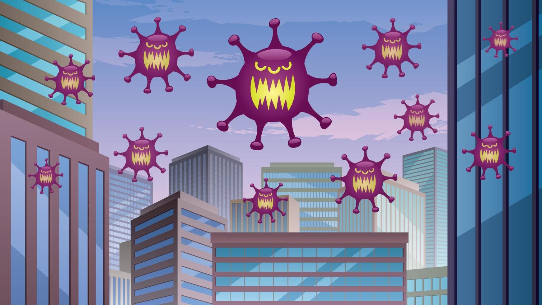 Virus Quarantine Cartoon vector