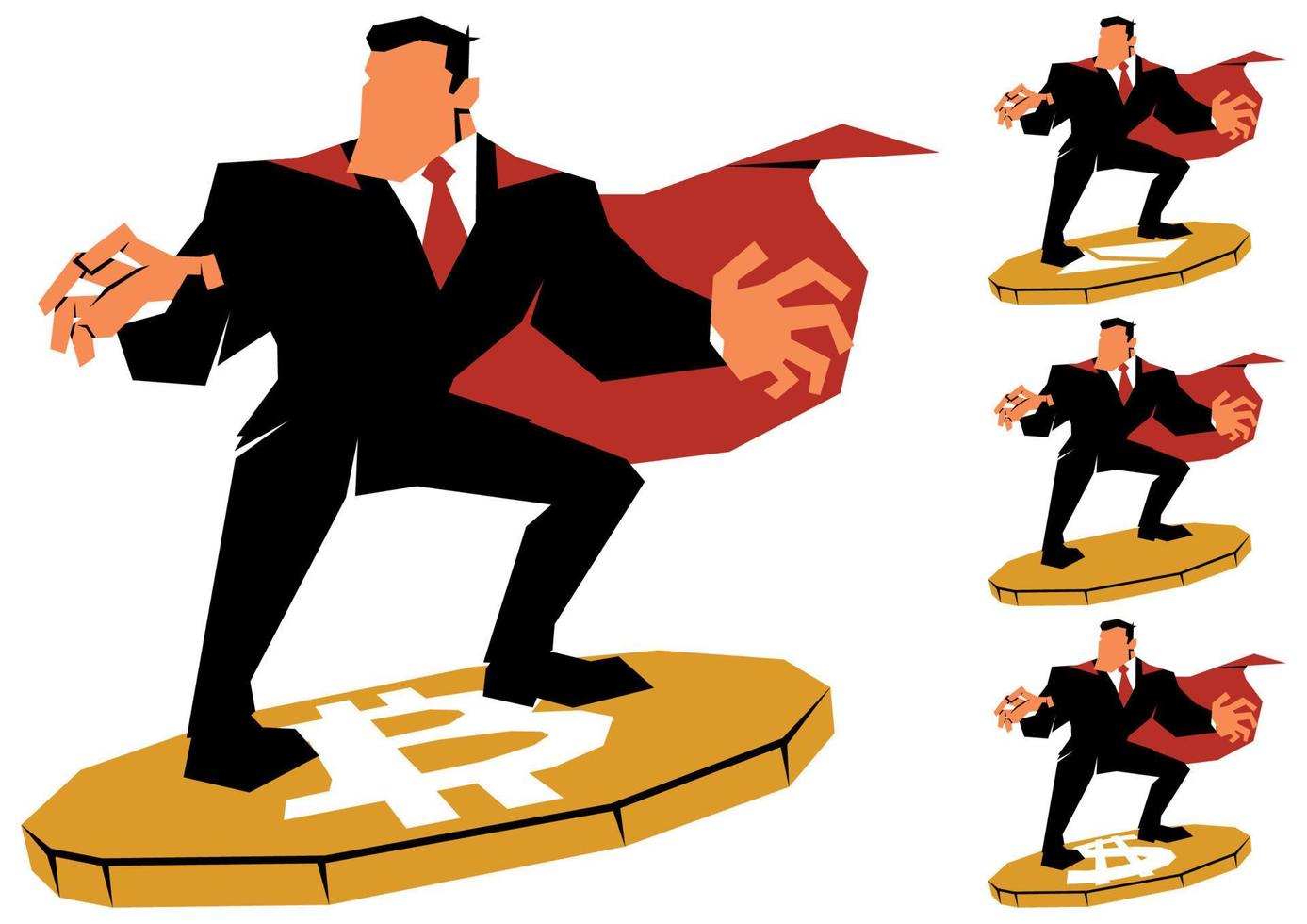 Super Businessman Surfing on Coin vector