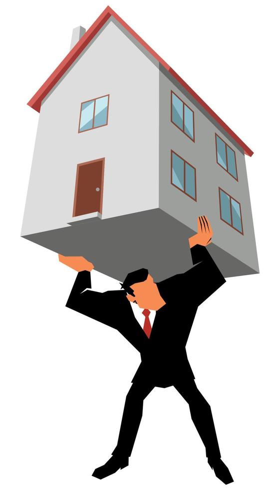 Businessman Real Estate Mortgage Burden 15726500 Vector Art at Vecteezy