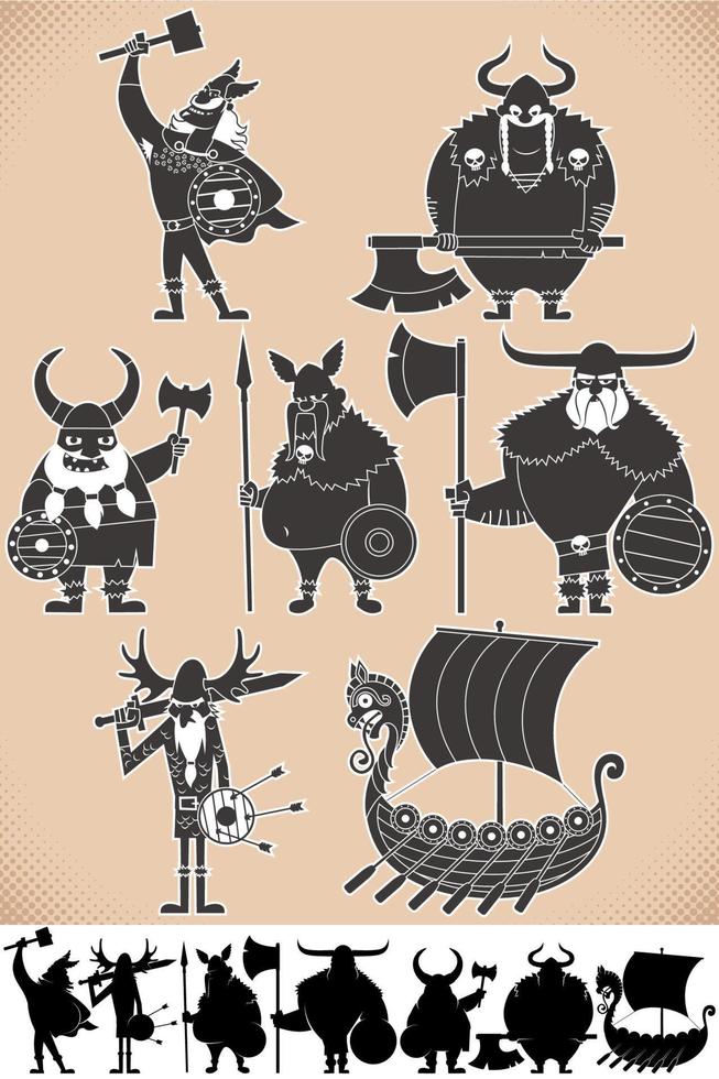 Viking Silhouettes Set vector