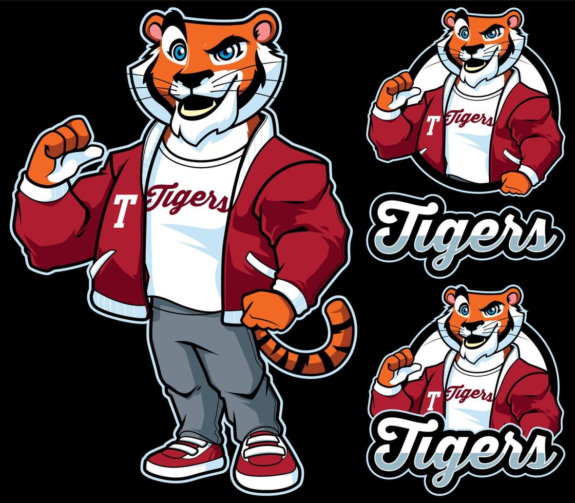 diseño de la mascota del club de tigres vector