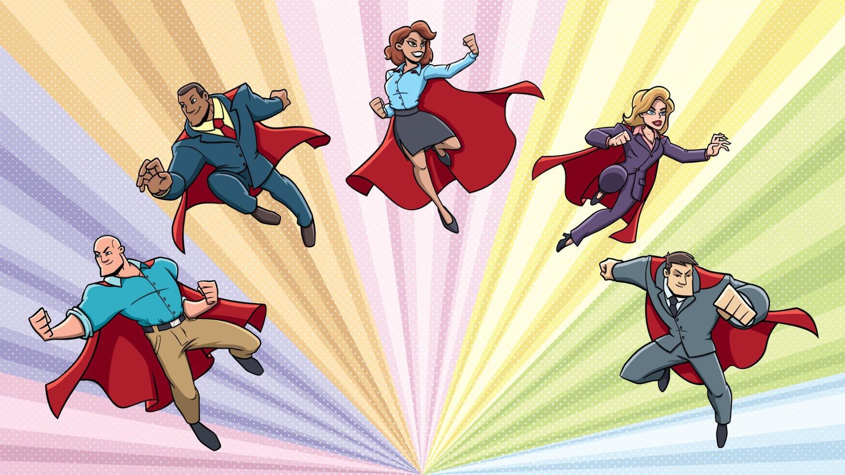 Super Business Heroes Team in Action 15726533 Vector Art at Vecteezy
