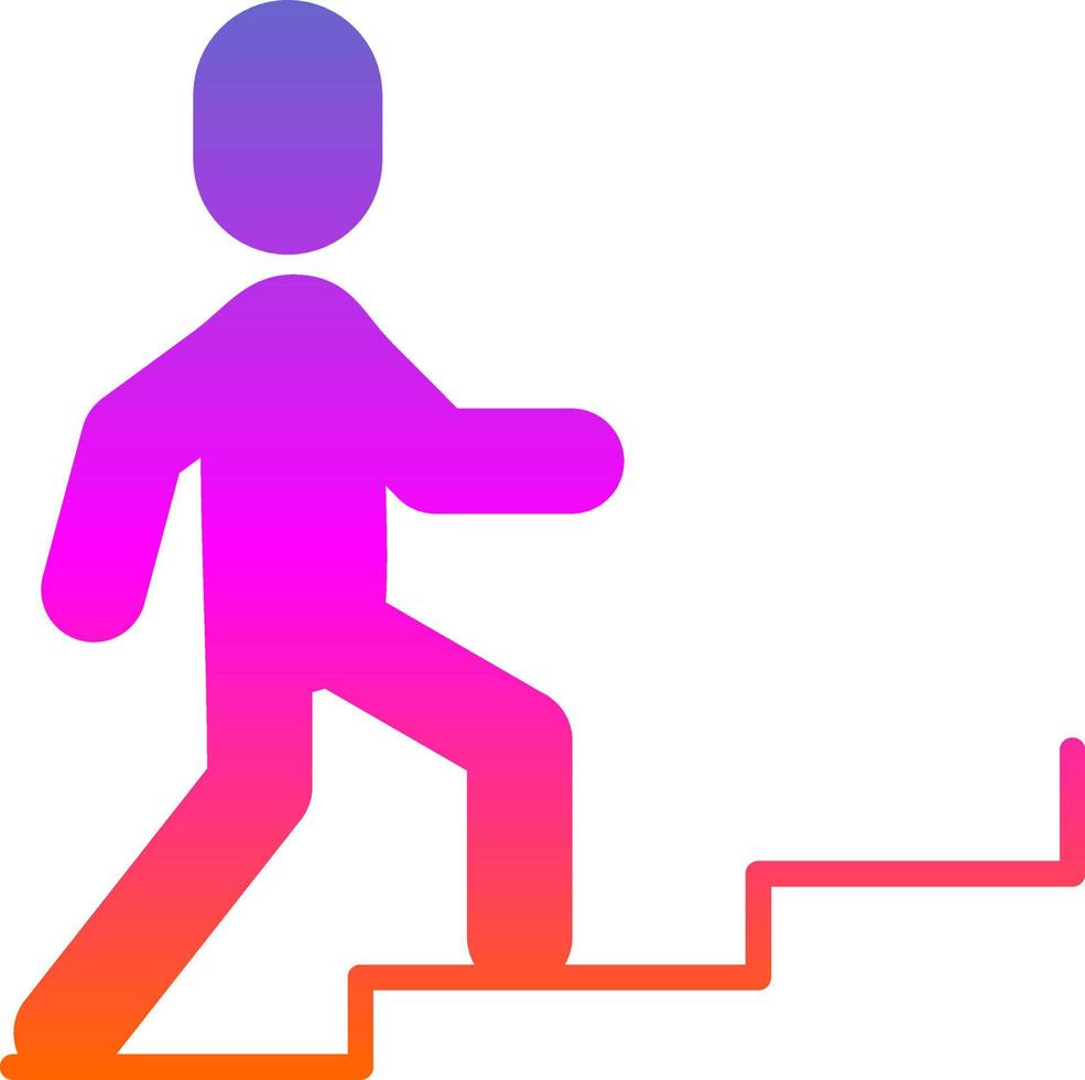 Person Climbing Stairs Vector Icon Design