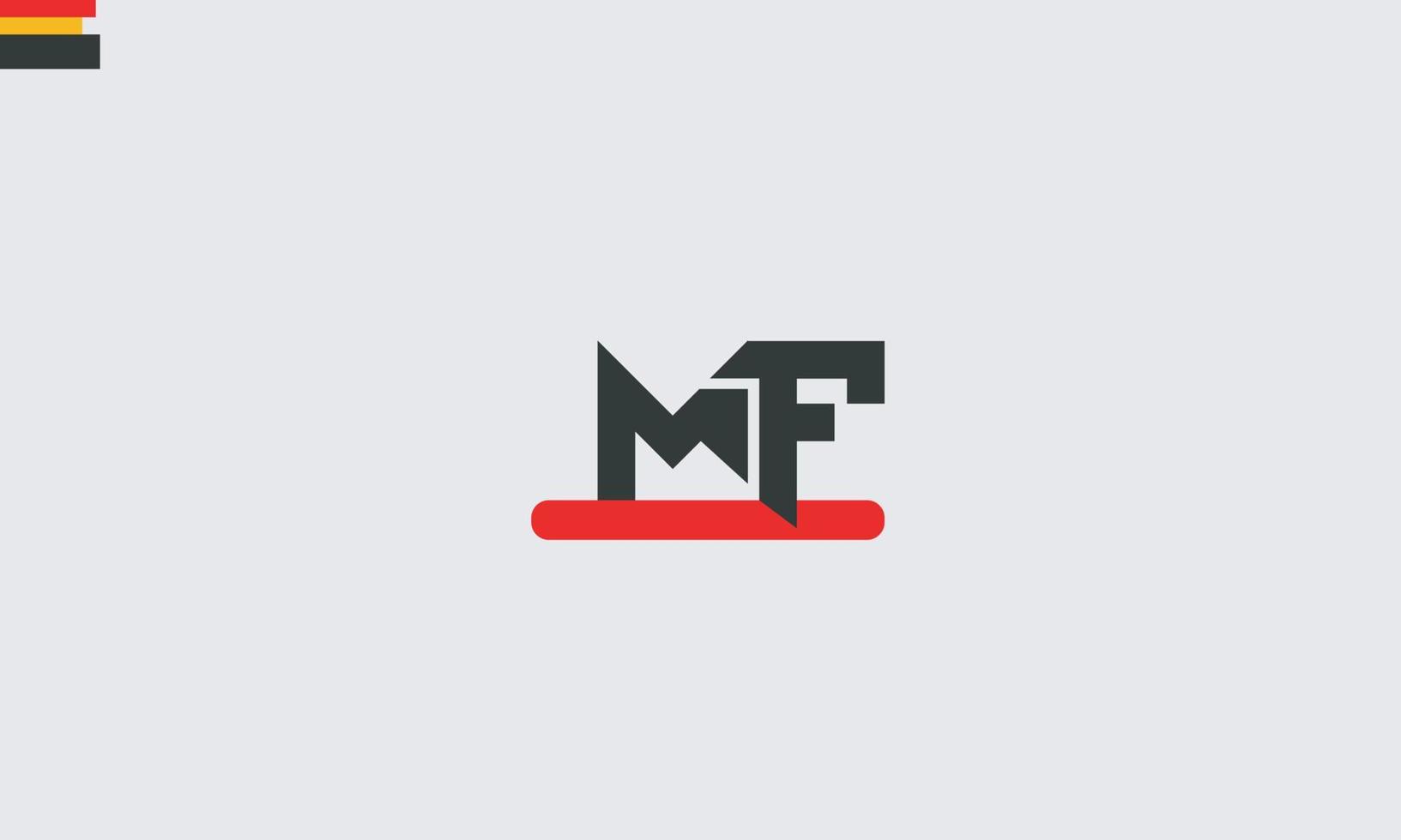 letras del alfabeto iniciales monograma logo mf, fm, m y f vector