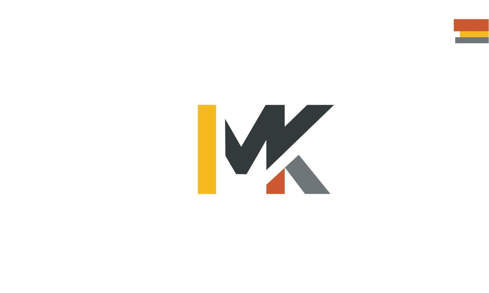 Alphabet letters Initials Monogram logo MK, KM, M and K vector