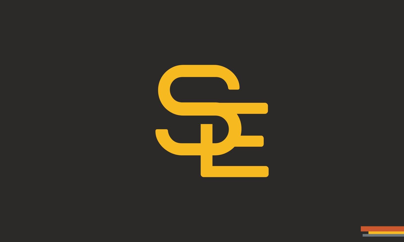 Alphabet letters Initials Monogram logo SE, ES, S and E vector