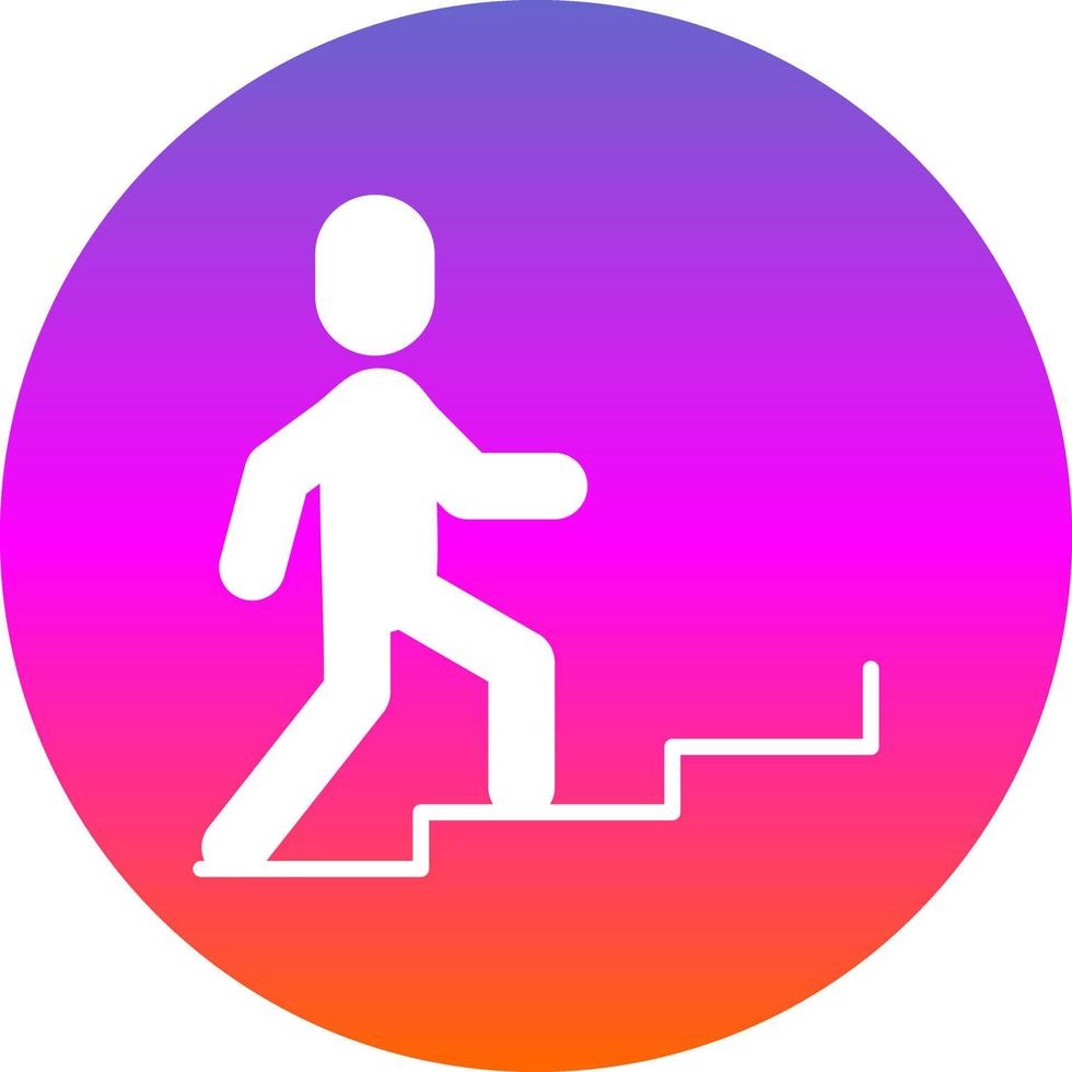 Person Climbing Stairs Vector Icon Design